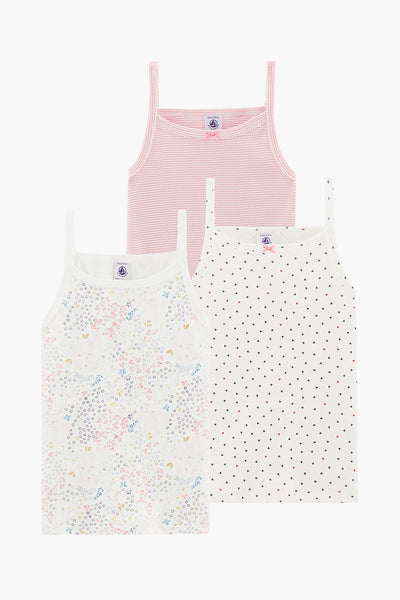 Petit Bateau 3-pack Girls Cami Undershirts