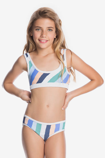 Kids Swimsuit Maaji Cielo Branco Reversible Bikini