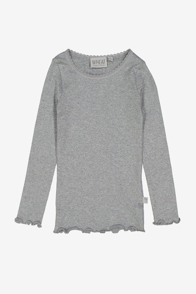 Wheat Long Sleeve Rib Tee - Grey