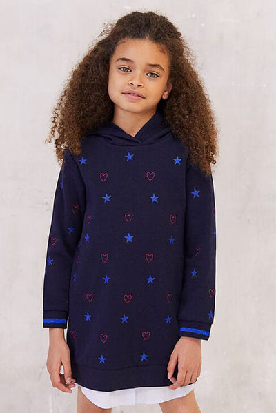 IKKS Hearts Hoodie Tunic Dress