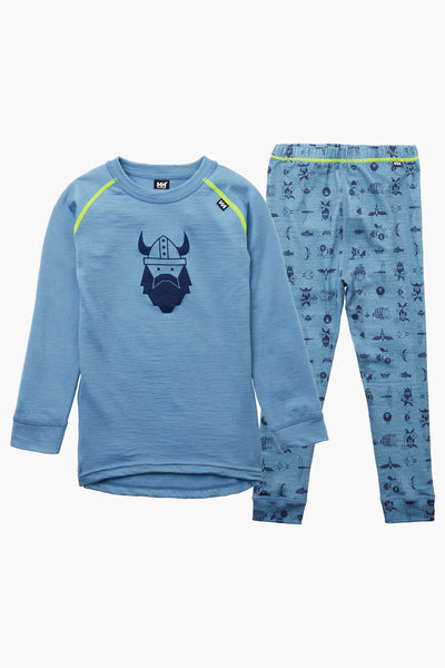 Helly Hansen Kids Merino Mid Set - Blue Fog