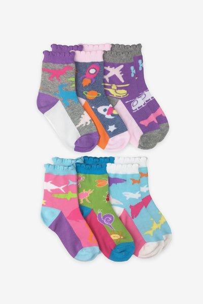 Jefferies Socks Girls Rock Crew Socks 6-Pack