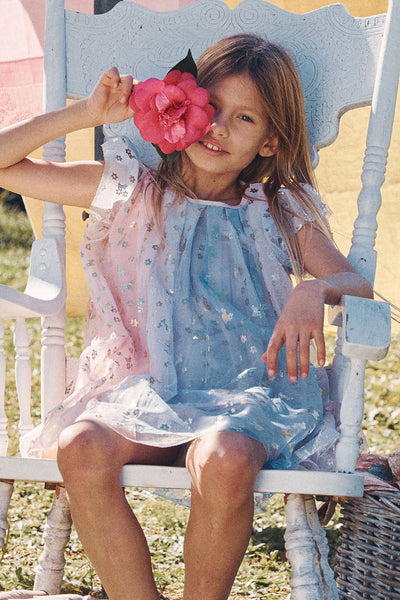 Kid Model Girls Dress Huxbaby Rainbow Bunnies