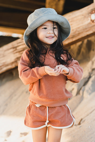 Kids Sweatshirt Rylee + Cru Terry Terracotta