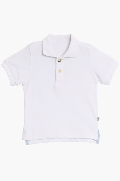 Wheat Anchor Polo - White