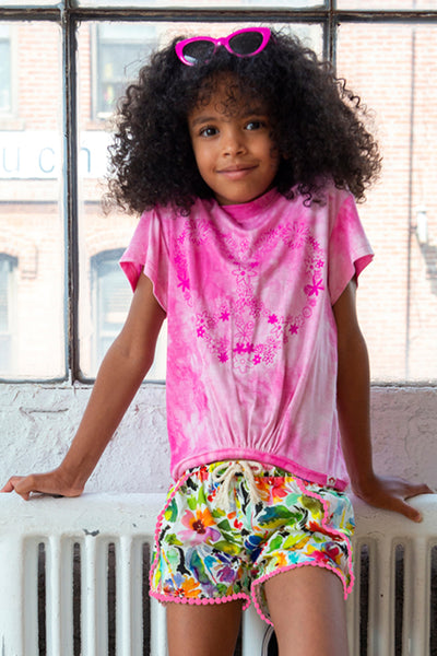 Girls Shirt Appaman Callaway - Pink Tie Dye close