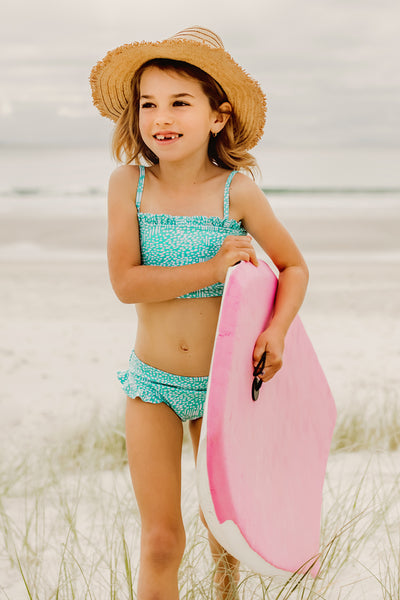 Snapper Rock Spearmint Spot Frilled Bandeau Bikini