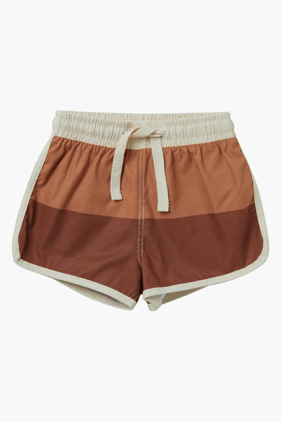 Rylee + Cru Color Block Boys Swim Trunk flat