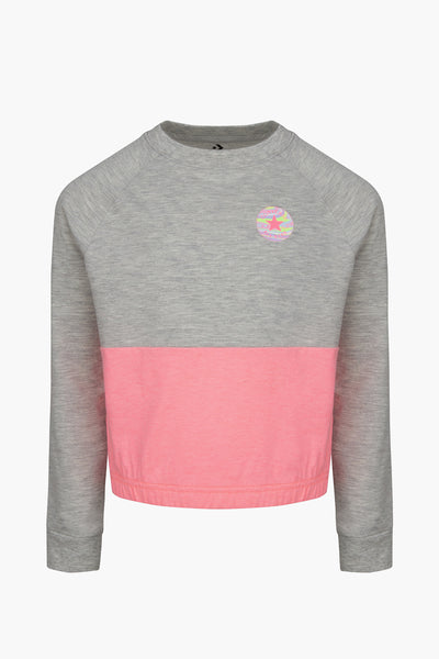 Converse Color Block Girls Shirt - Lunar Rock Heather