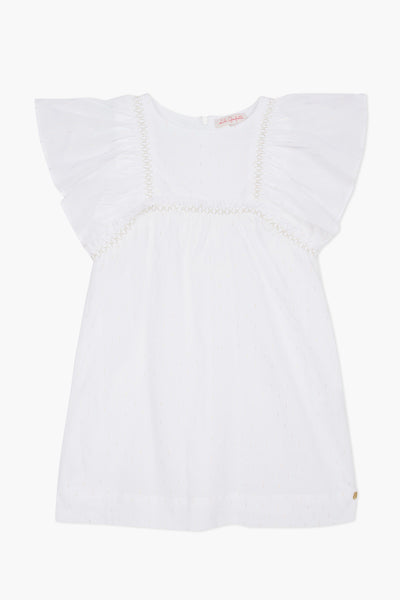 Lili Gaufrette Flutter Sleeve Girls Dress