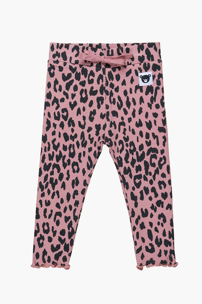 Girls and Baby Girl Legging Huxbaby Leopard Rib