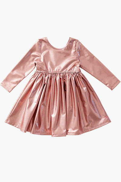  Girls Dress Pink Chicken Liza Dusty Pink Metallic (Size 10 left)