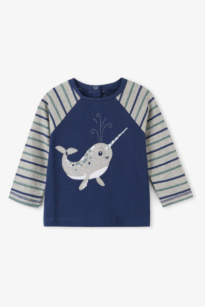 Hatley Narwhal Raglan Baby Boys Tee