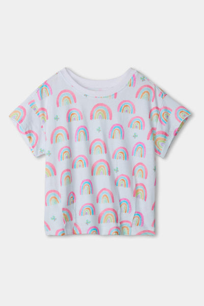 Hatley Pretty Rainbows Pleated Slouchy Girls Tee