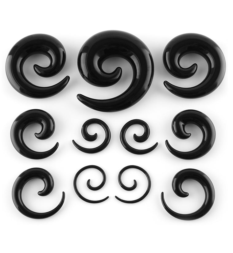 AtoZ Piercing Snakes Skin Pattern UV Acrylic Tribal Spiral with 16 Gauge Surgical Steel Fake Ear Plugs 