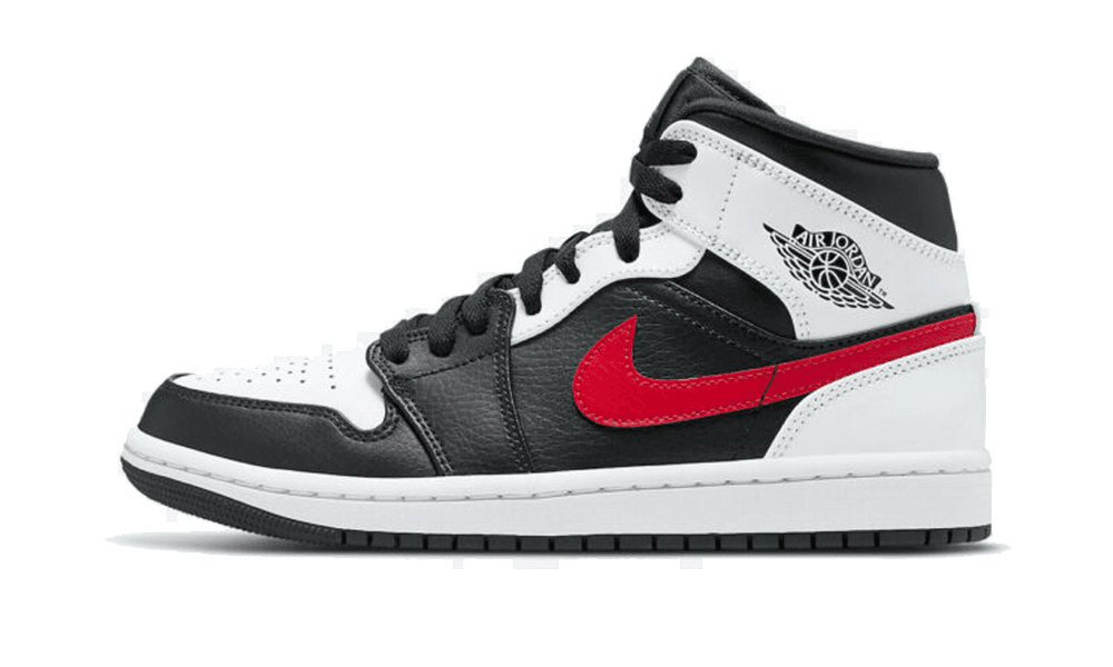 air jordan 1 mid black chile red white