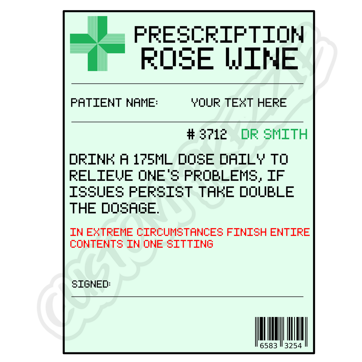 Sanderton PERSONALISED RED WHITE ROSE WINE BOTTLE LABELS HOME BREW GLOSS