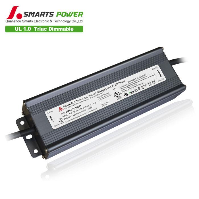 Dimmable Power supply 12v 24v 96w 100w Triac Slim Driver for LED Light UL Listed 