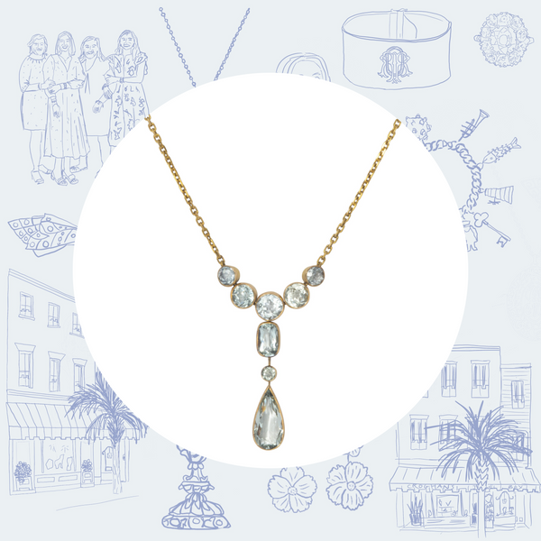 Edwardian Aquamarine Pendant Necklace