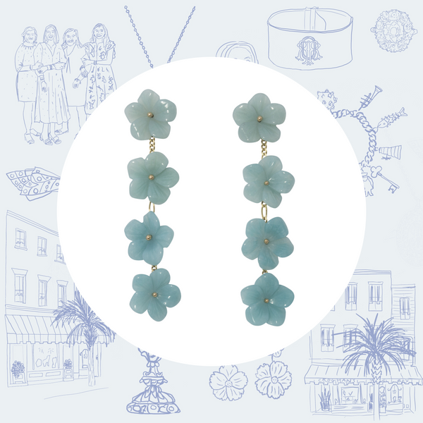 The Mini Collection Tradd Street Multi-Flower Drop Earrings