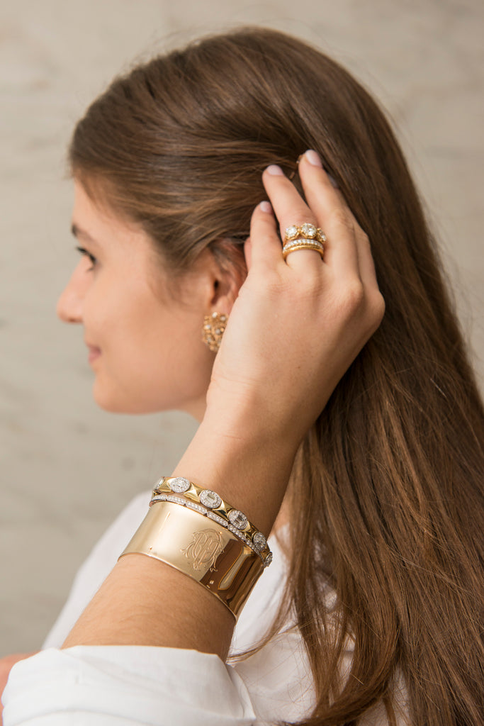 Extra Wide Gold Cuff Dewberry