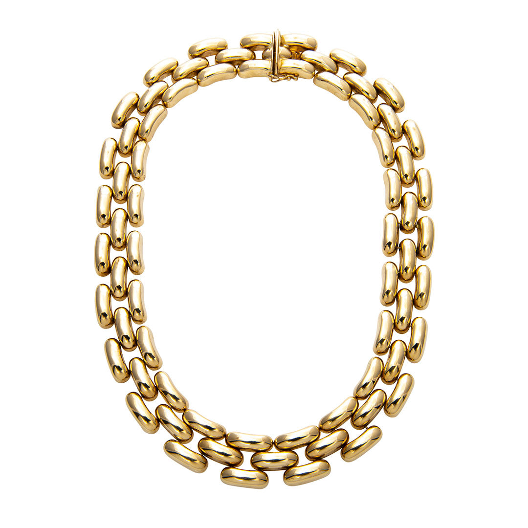 panther link gold necklace