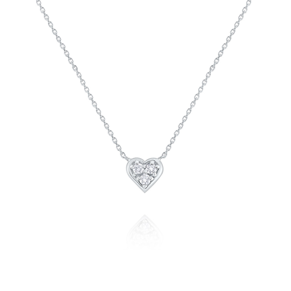 Diamond Heart 14K White Gold Pendant 