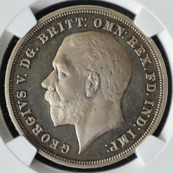 1935 英国 ジョージ5世 25周年記念 1クラウン銀貨 NGC MS64 B