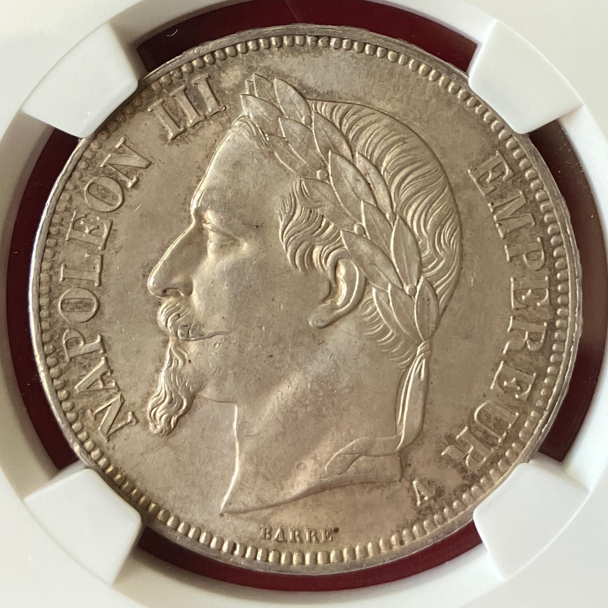 小物などお買い得な福袋 ナポレオン3世 1フラン銀貨 有冠 champs21