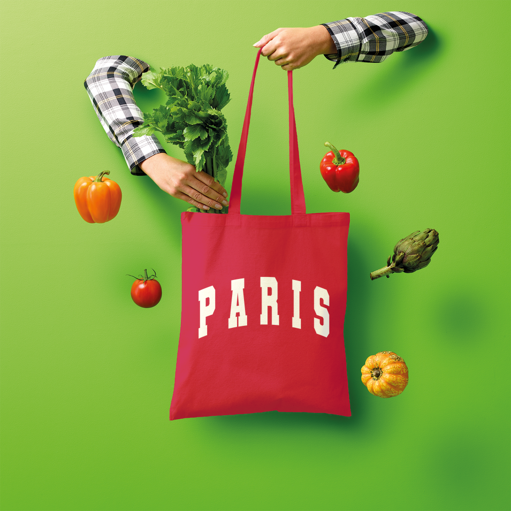 Paris White Text - Shopper Tote Bag