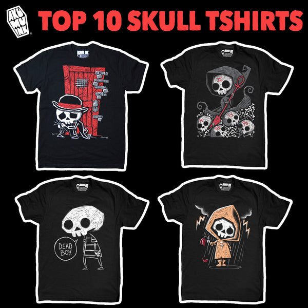 top 10 skull tshirts, best skull tshirts, best goth tshirt, best goth brand, best skull brand, cool skull tshirt