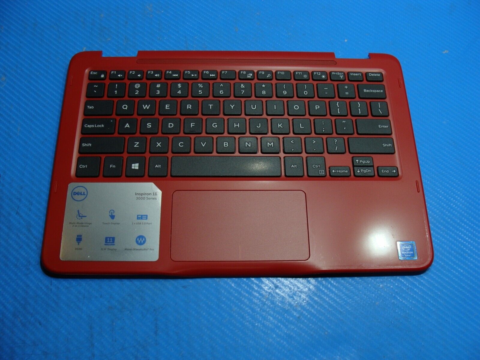 RED DELL INSPIRON 11 3168 PALMREST TOUCHPAD KEYBOARD & Base CHF06 C7C8P J0TH6 