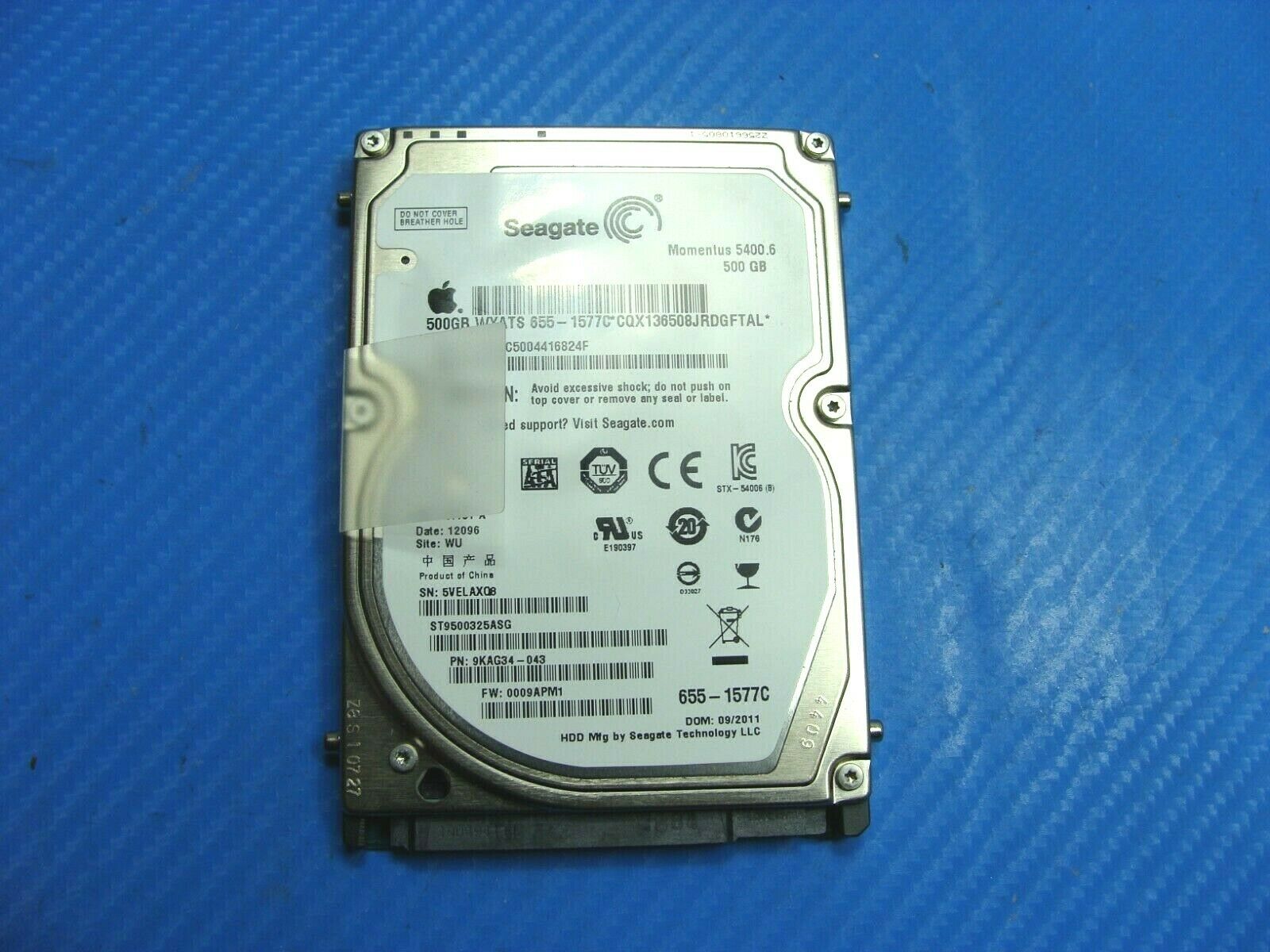 Pro A1286 2011 Seagate SATA 2.5" 500GB HDD Drive 655-1577C
