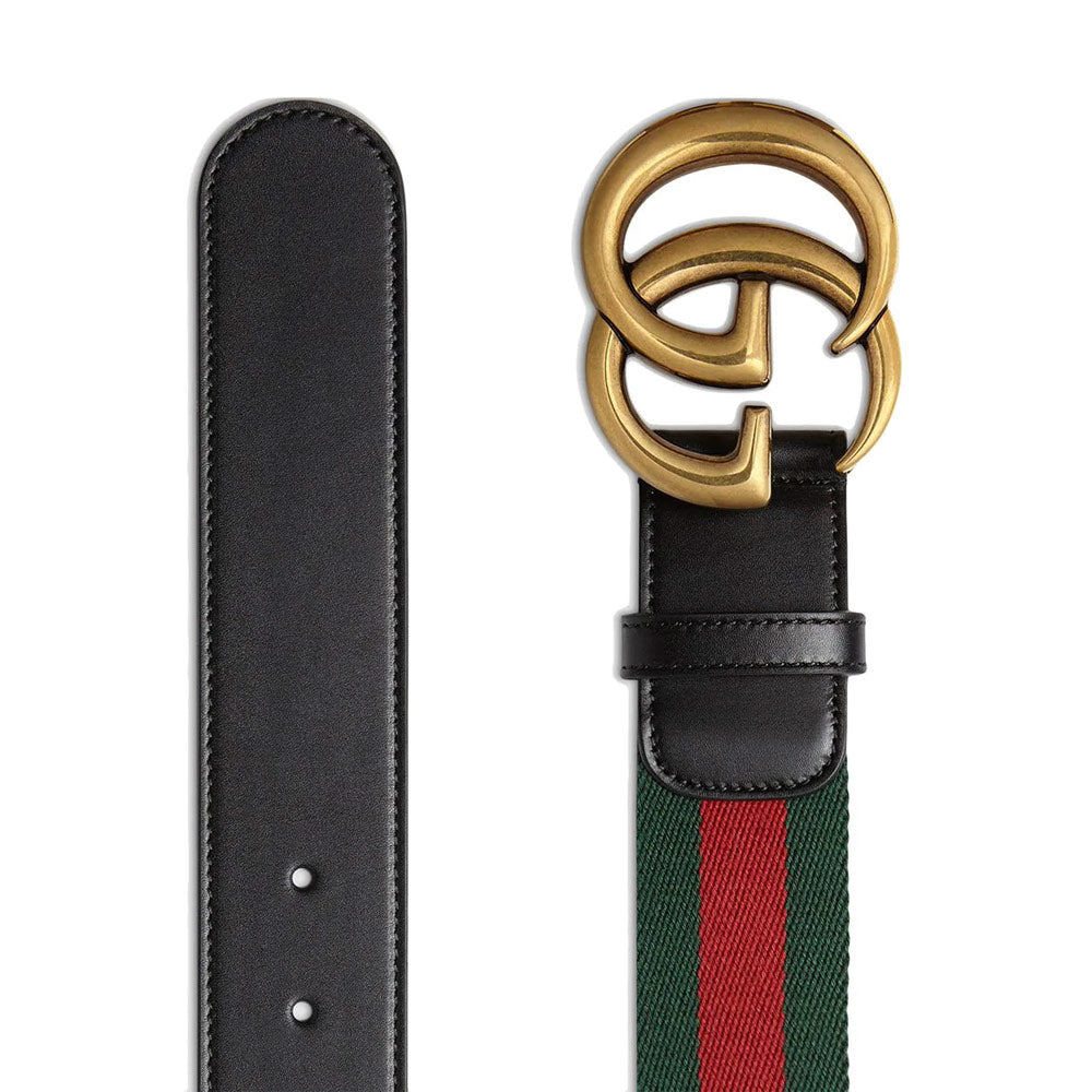Gucci Vintage Web Belt With Double G 