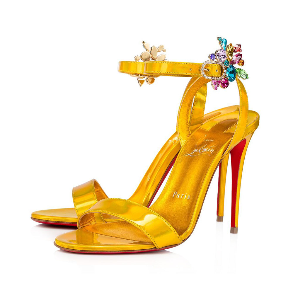 womens yellow heeled sandals