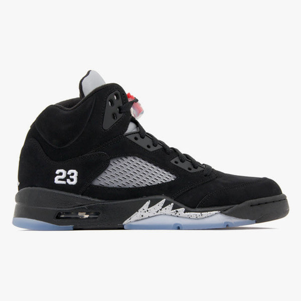 nike air jordan 5 retro black metallic silver