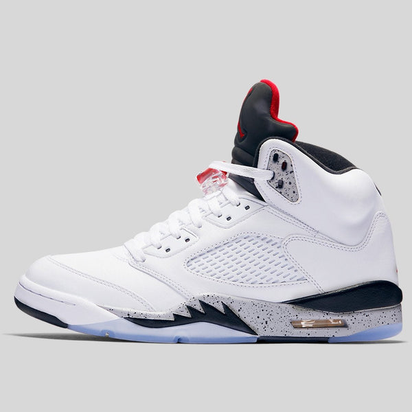 jordan 5 red white black