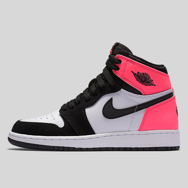 pink white black jordans