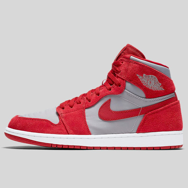 grey and red air jordan 1