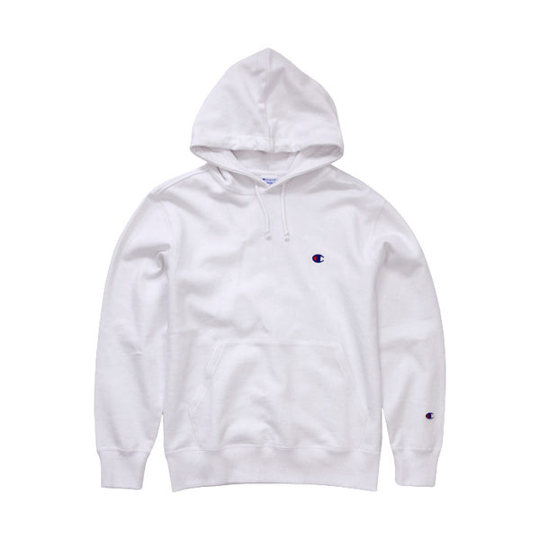 white champion hoodie small logo