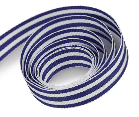 Navy & White Mono Stripe Ribbon