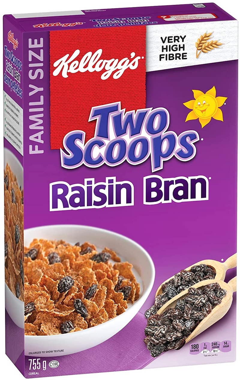 Kelloggs Two Scoops Raisin Bran Cereal