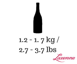 weight of typical wine bottle