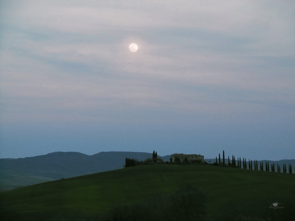 Full moon over the Orcia Valley