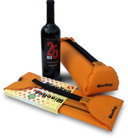 WineHug for one or two wine bottles suitcase protection