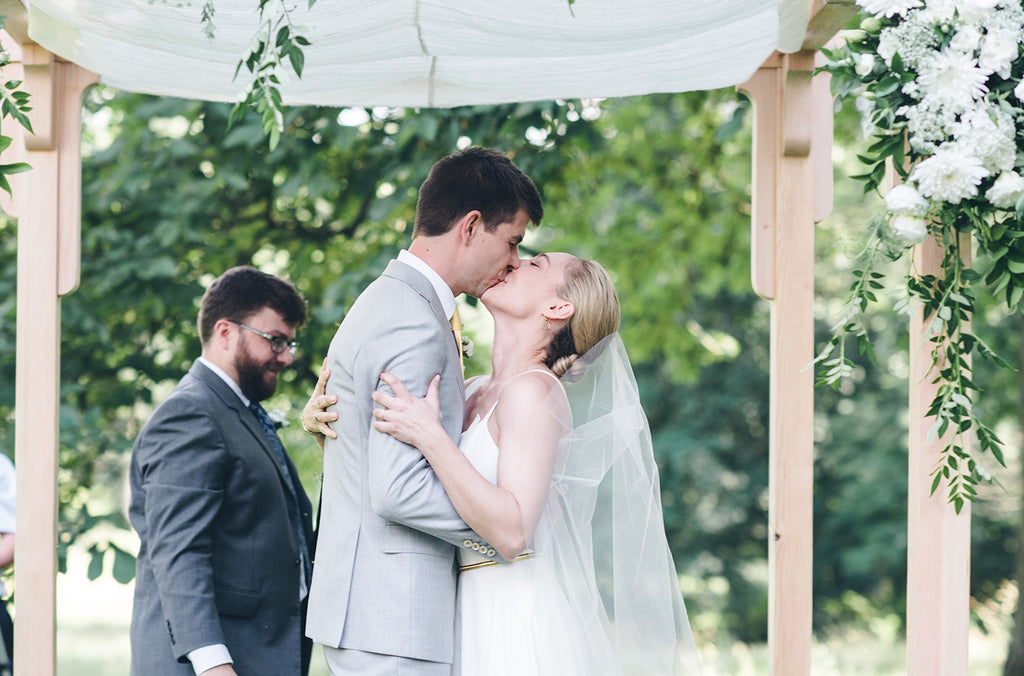 Rachel and Matthew - June Wedding at Awbury Arboretum | Outdoor Ceremony Under Floral Wedding Canopy/Chuppah | Tallulah Ketubahs