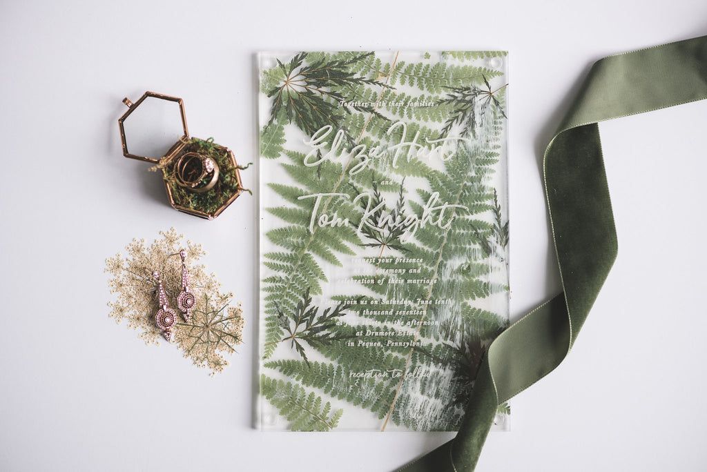 Greenery Aglow Styled Shoot at Drumore Estate | Bespoke Pressed Fern Invitation Suite | Tallulah Ketubahs