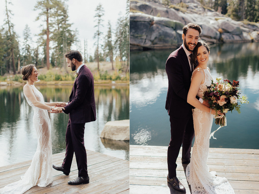 Kathleen & Carter's Rustic Autumnal Forrest Wedding in Kirkwood, California | First Look | Tallulah Ketubahs