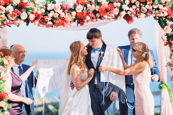 Gabrielle & Daniel - Wedding at The Ritz-Carlton Bacara, Santa Barbara | Waterfront Wedding Ceremony Under Floral Wedding Canopy/Chuppah | Tallulah Ketubahs