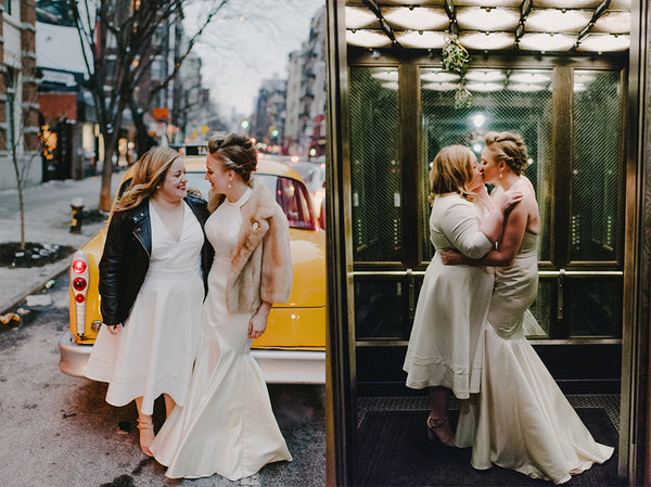 Jenna and Emily's Hip and Intimate Interfaith & Same-Sex Wedding in New York City | Tallulah Ketubahs